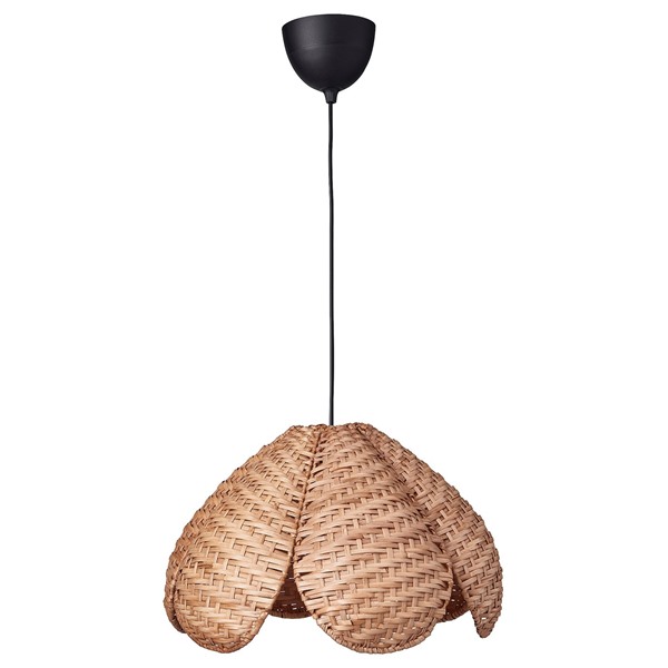 [IKEA/イケア/通信販売]SANDKORN サンドコルン / HAVSDJUP ハーヴスユープ シャンデリヤ照明ランプ, 御手々御手伝いさん 籐/黒いこと, 45 糎[AB](69618603)