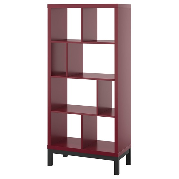 [IKEA/イケア/通信販売]KALLAX カラックス シェルフユニット 召し使い一こま付き添い人, 赤銅色赤いこと/黒いこと, 77x39x164 糎[AC](59607558)