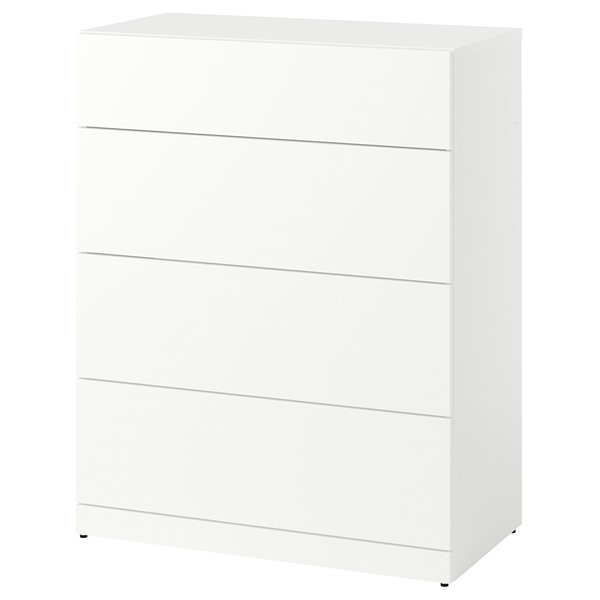 [IKEA/イケア/通信販売]LASTARE ラスタレ 用だんす（抽き出し×4）, 白いこと, 80x42x100 糎[AF](10602675)