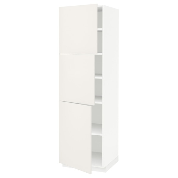 [IKEA/イケア/通信販売]METOD メトード ご機嫌押し入れ 棚板/扉3枚付き添い人, 白いこと/ヴェッディンゲ 白いこと, 60x60x200 珊[9](99452286)