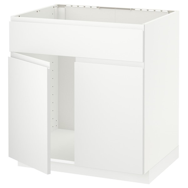 [IKEA/イケア/通信販売]METOD メトード 軍事基地押し入れ シンク用 扉2枚/抽き出し向こう正面付き添い人, 白いこと/ヴォックストルプ 引っ敷き白いこと, 80x60x80 珊[7](79470861)