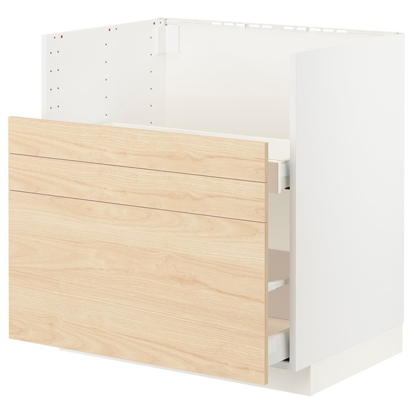 [IKEA/イケア/通信販売]METOD メトード / MAXIMERA マキシメーラ 軍事基地押し入れ TALLSJON/タルショーン シンク用, 白いこと/アスケルスンド ライトアッシュ調, 80x60 珊[7](89618579)