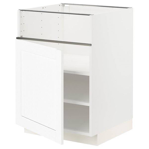 [IKEA/イケア/通販]METOD メトード ベースキャビネット コンロ用/フィッシュグリル/扉, ホワイト エンコーピング/ホワイト 木目調, 60x60x80 cm[5](89473883)