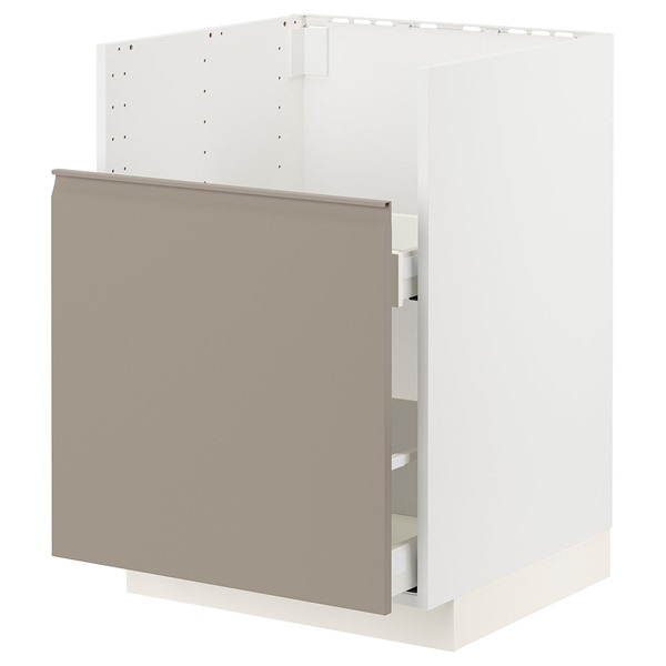 [IKEA/イケア/通信販売]METOD メトード / MAXIMERA マキシメーラ 軍事基地押し入れ TALLSJON/タルショーン シンク用, 白いこと/ウップローヴ マットダークベージュ, 60x60 珊[7](79550688)