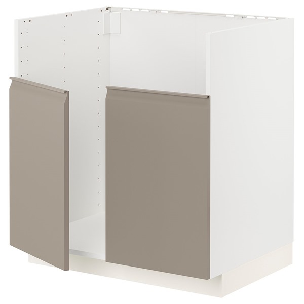 [IKEA/イケア/通信販売]METOD メトード 軍事基地押し入れ TALLSJON/タルショーン シンク用, 白いこと/ウップローヴ マットダークベージュ, 80x60x80 珊[5](89618560)