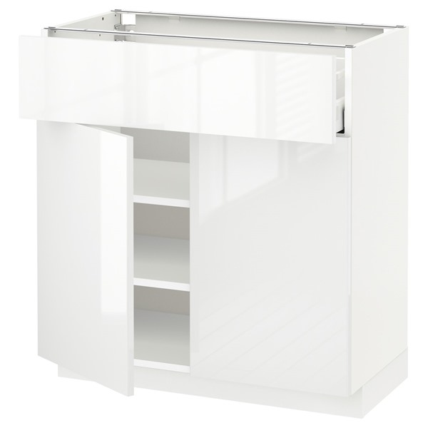 [IKEA/イケア/通販]METOD メトード / MAXIMERA マキシメーラ ベースキャビネット 引き出し＆扉2枚付き, ホワイト/リンガフルト ホワイト, 80x41x80 cm[8](79450957)