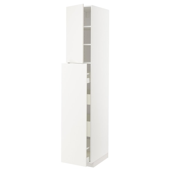 [IKEA/イケア/通販]METOD メトード / MAXIMERA マキシメーラ ハイキャビネット 引き出し式/引き出し4個/扉1枚/棚板2枚, ホワイト/ヴェッディンゲ ホワイト, 40x60x220 cm[12](79450863)｜WEBYセレクション　店