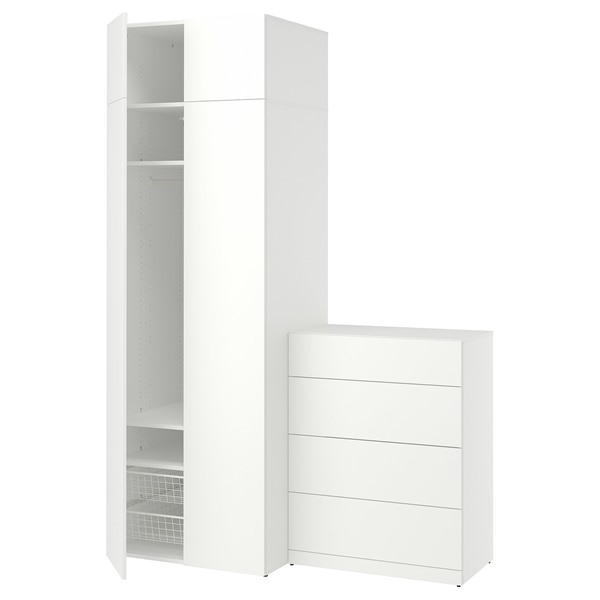 [IKEA/イケア/通信販売]LASTARE ラスタレ ワードローブコンビネーション, 白いこと, 160x62x236 糎[13](69603649)