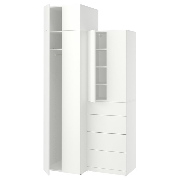 [IKEA/イケア/通信販売]LASTARE ラスタレ ワードローブコンビネーション, 白いこと, 120x62x236 糎[11](49603645)