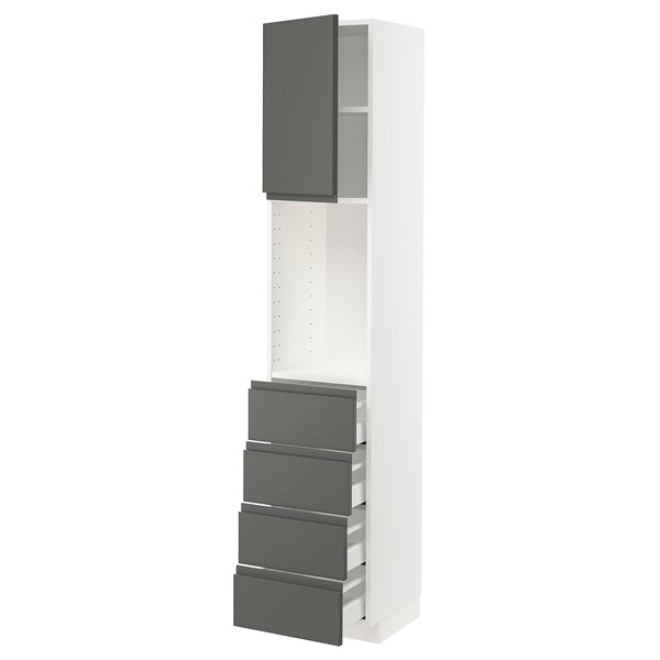 [IKEA/イケア/通信販売]METOD メトード / MAXIMERA マキシメーラ ご機嫌押し入れ 棚板/抽き出し4個付き添い人, 白いこと/ヴォックストルプ 暗然たる薄墨色, 40x41x200 珊[12](99453667)