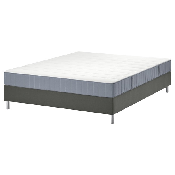[IKEA/イケア/通販]LYNGOR リンゴール すのこベッド マットレス付き, ヴェステロイ かため/ライトブルー ダークグレー, 160x200 cm[5](09608452)
