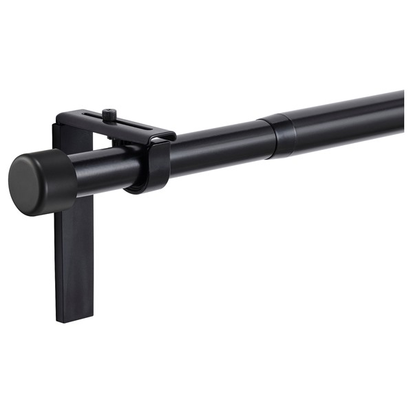 [IKEA/イケア/通販]HUGAD フーガード カーテンポールコンビネーション, 壁/天井用ブラケット付き/フィニアル付き ブラック, 210-385 cm[6](09634088)｜WEBYセレクション　店