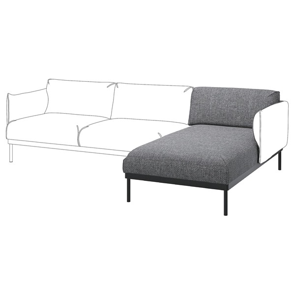 [IKEA/イケア/通販]APPLARYD エップラリード 寝椅子セクション, レイデ グレー/ブラック[AI](40506267)｜WEBYセレクション　店