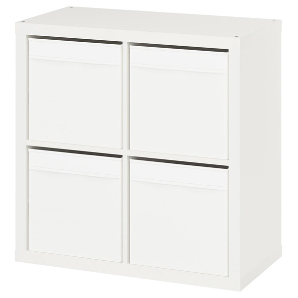[IKEA/イケア/通販]KALLAX カラックス シェルフユニット, ホワイト/ドローナ ホワイト, 77x39x77 cm[5](39602528)｜WEBYセレクション　店