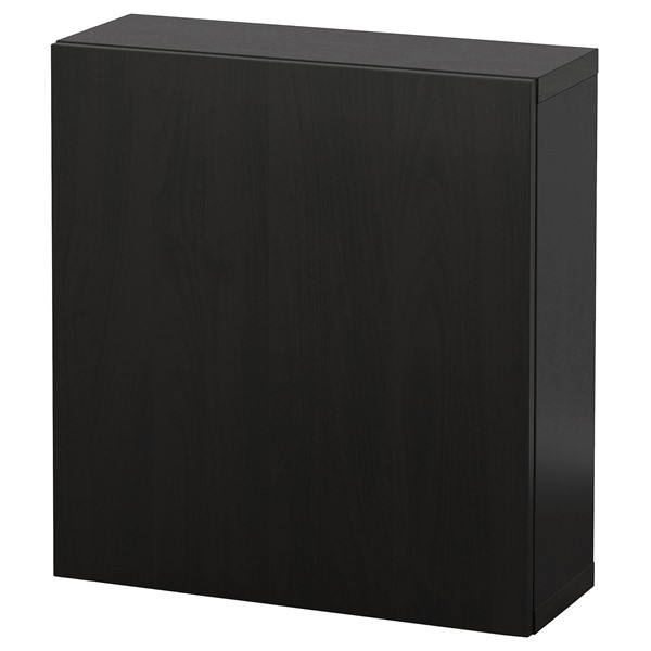 [IKEA/イケア/通販]BESTA ベストー 壁取り付け式キャビネットコンビネーション, ブラックブラウン/ラップヴィーケン ブラックブラウン, 60x22x64 cm[5](59441558)｜WEBYセレクション　店