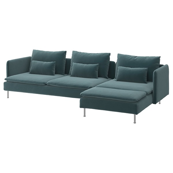[IKEA/イケア/通販]SODERHAMN ソーデルハムン 4人掛けソファ, 寝椅子付き/アールハムン ダークグレーブルー[8](89622091)｜WEBYセレクション　店