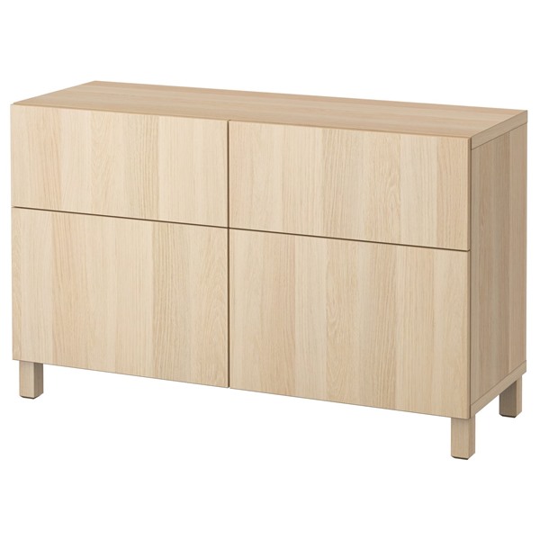 [IKEA/イケア/通販]BESTA ベストー収納コンビネーション 扉/引き出し付き, ホワイトステインオーク調/ラップヴィーケン/ストゥッバルプ ホワイトステインオーク調,120x42x74 cm[9](59187331)｜WEBYセレクション　店