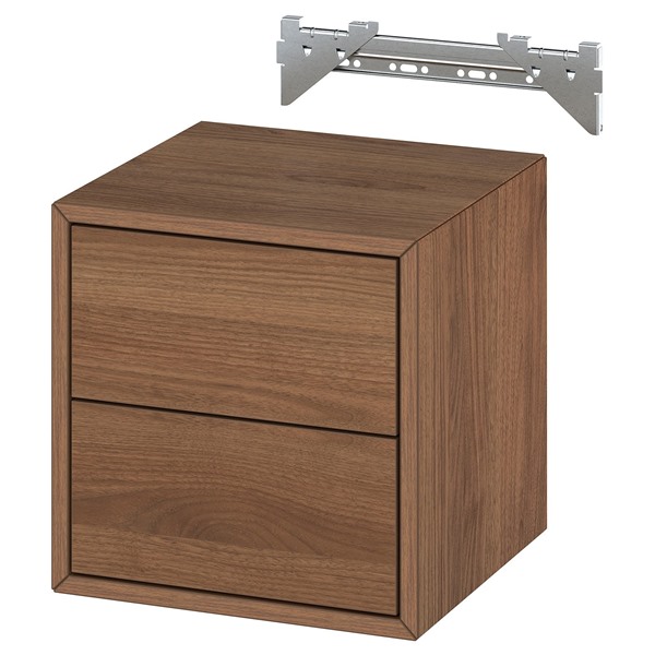 [IKEA/イケア/通販]EKET エーケトウォールキャビネット（引き出し&times;2）, ブラウン ウォールナット調,35x35x35 cm[CC](69581176)｜WEBYセレクション　店