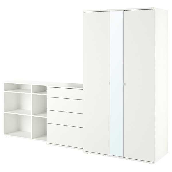 [IKEA/イケア/通販]VIHALS ヴィーハルスワードローブコンビネーション, ホワイト/ミラーガラス,270x57x200 cm[3](39442182)｜WEBYセレクション　店