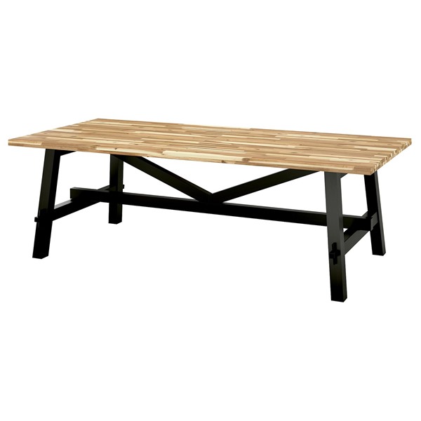 [IKEA/イケア/通販]SKOGSTA スコグスタダイニングテーブル, アカシア材/ブラック,235x100 cm[L](40419265)｜WEBYセレクション　店
