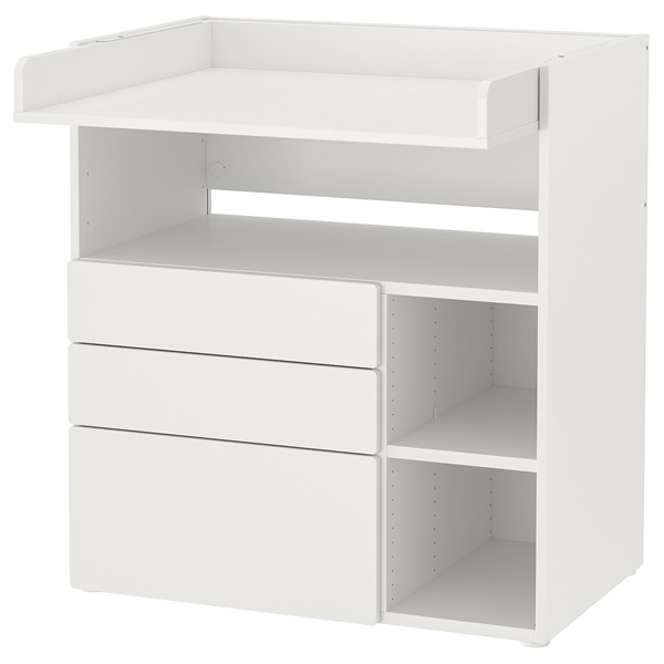 [IKEA/イケア/通販]SMASTAD スモースタードおむつ替え台, ホワイト ホワイト/引き出し3段付き,90x79x100 cm[5](79582868)｜WEBYセレクション　店