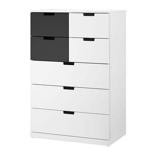 [IKEA/イケア/通販]NORDLI ノールドリ チェスト（引き出し×7）, ホワイト/チャコール[5](a)(99211763)