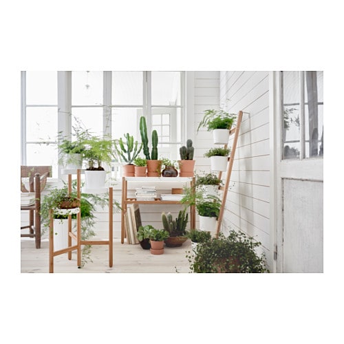 【IKEA/イケア/通販】SATSUMASサッツマスプラントスタンド鉢カバー5個付き,竹,ホワイト(d)(00294960)