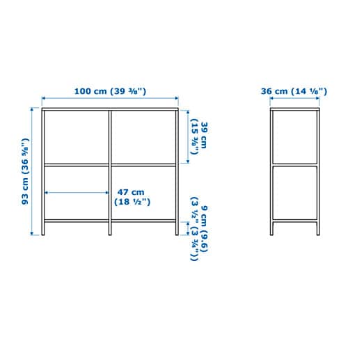 IKEA ヴィットショー シェルフユニット， ブラックブラウン/ガラス-