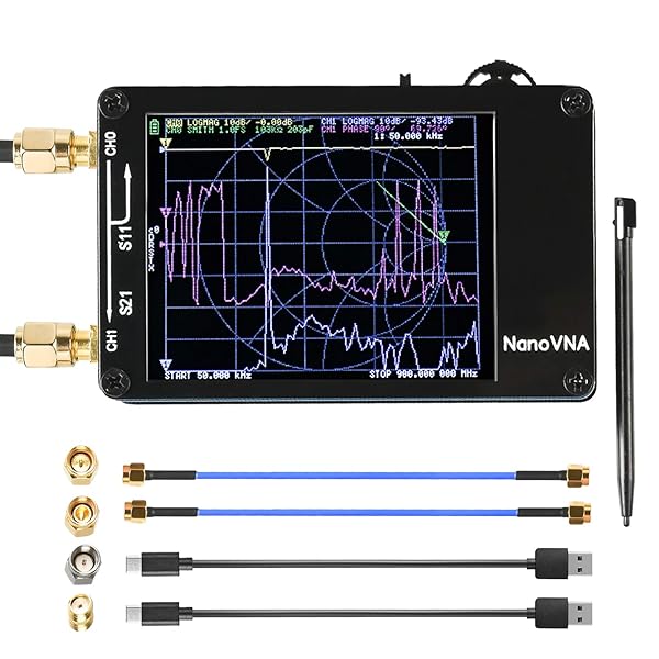 NanoVNA ベクトルネットワークアナライザー50KHz-1.5GHz短波2.8インチフルビューアングルLCD見せびらかすMFHF VHFUHFアンテナアナライザー その他-TV・オーディオ・カメラ