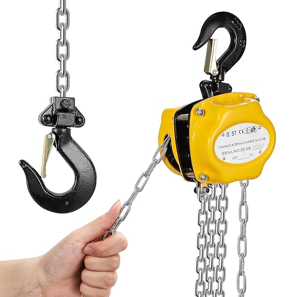 チェーンブロック 0.5t 6m 手動 500kg 軽量 ミニサイズ コンパクト設計 携帯しやすい 合金鋼 耐腐食チェーン 工場/倉庫/DIY用 安全ロック付き 吊り上げ 荷揚げ チェーンローラー チェンブロック 日本語マニュアル同梱 (0.5T)|彩り堂