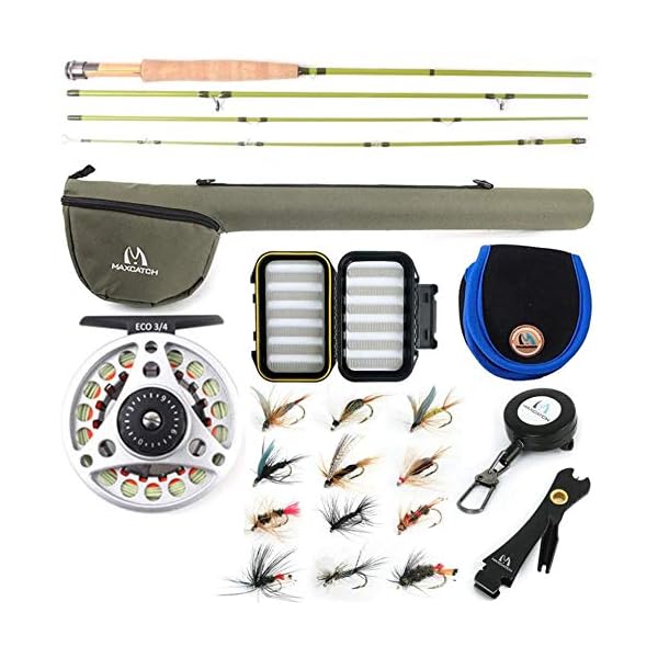 Maxcatch Ultra-lite 山岳渓流用フライロッド 1/2/3ウェイト カーボンロッド フライフィッシングために設計された(6'6"2wt 4ピース(ロッドセット))|彩り堂
