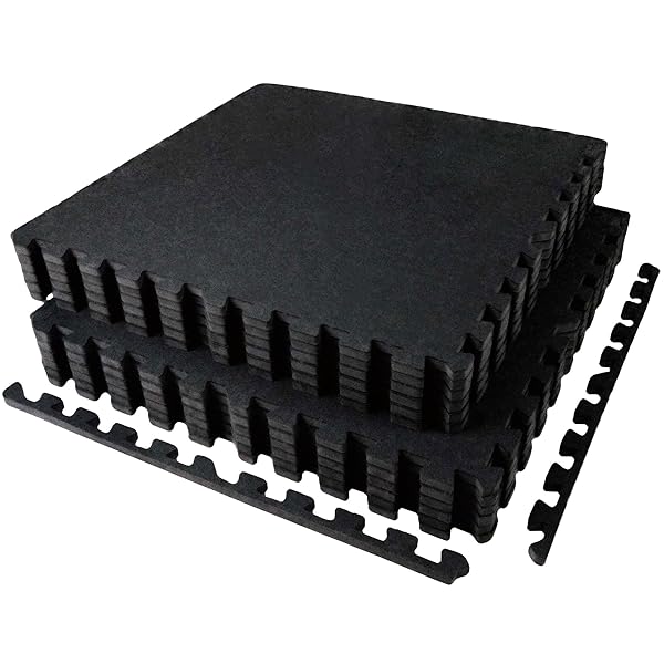 ジムマット 大判トレーニングマット 2層構造のラバーマット 床保護 防音 衝撃吸収 キズ防止 ホームジム トレーニング器具用 60&times;60&times;1.4cm 6枚セット｜彩り堂