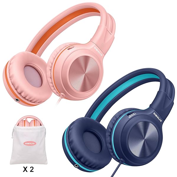 有線ヘッドホン マイク付き 85dB 94dB 104dB 音量制限付き 折りたたみ軽量ヘッドセット 共有ポート付き 調節可能なヘッドバンド 3.5mmジャック付き コンピューター 学校 ティーンズ キッズ 904PL｜彩り堂