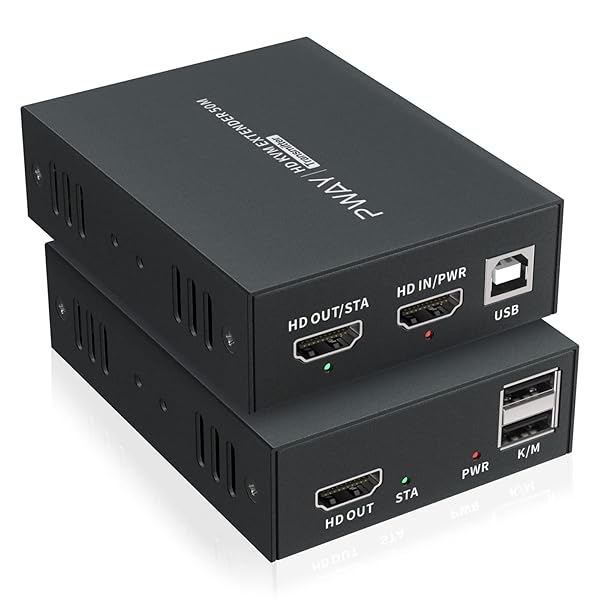HDMI KVM エクステンダー USB HDMI 取りひろげる器 等しく最終生産物 送受信機仕掛ける 1080P@60サイクル 最大限度50m伝わらす能力のある 映像媒体円卓会議 監督すること室 なおなお書き4/5相応う 鍵盤と二十日鼠で出どころを遠さ操