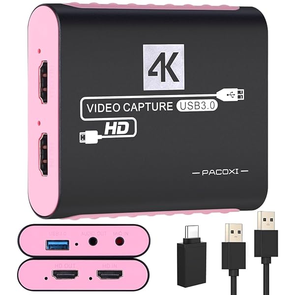 USB 3.0 ビデオキャプチャーボード switch相応う（4K30FPS インプット、4K30FPS 通り手形スルー、1080P60FPS 録画 HDMI キャプチャーデバイス）、パソコン 取り組みライブ配送録画、リアルタイムストリーミング、画面分かちあうに当て嵌める なおなお書き5
