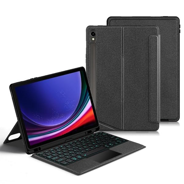 縦置き相応う Galaxy Tab S10 Lite/Tab S10 FE / S9 FE 10.9in用の 鍵盤 タッチパッド うしろ側点火装置付き添い人 磁石式 入れもの 懸け隔てる式 Galaxy Tab S9 11in用の 鍵盤入れもの 磁気