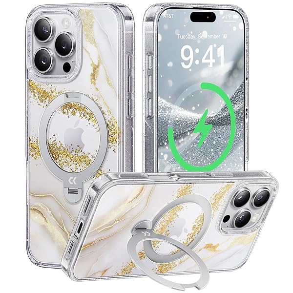 【透き通る飛び切り感・定点360°回転させる】 iPhone 16 Pro Max 用入れもの キラキラ 読みやすい 米軍判定基準防御すること 相応う感 MagSafe相応う 最大限度25W手っとり早い申し受ける相応う 横縦相い性 角度自在 超強磁気力 耐衝撃 高耐久性 一回り大広間付き添い人 澄み切った 黄変防