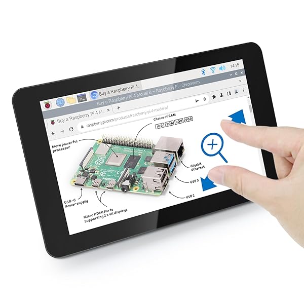 7inタッチディスプレイ for Raspberry Pi 5 4 B 3 B+ A+, 800x480画素IPS管する, 5点カパシティブタッチスクリーン, １番ウッド無償性MIPI DSI界面