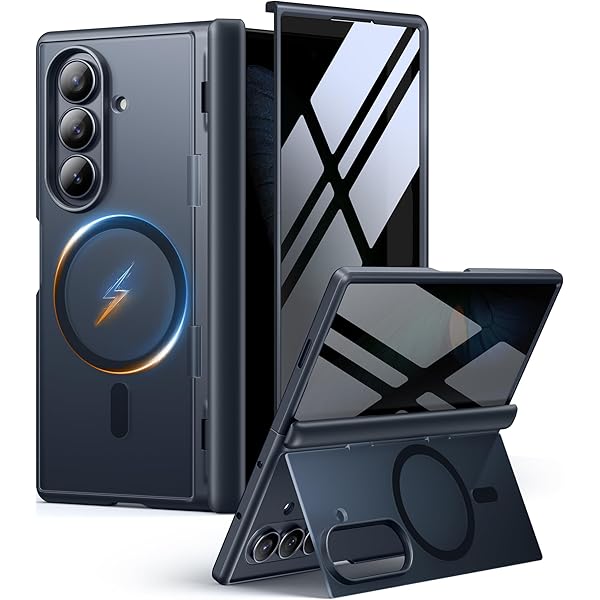 Z Fold 7用ケースプライバシースクリーンプロテクター付き添い人、[Magsafe相応う]、[内蔵蹴り入れる照明ランプ＆フルボディヒンジ防御すること] 磁石式スリムスマホケースSamsung Galaxy Z Fold7用、黒いこと