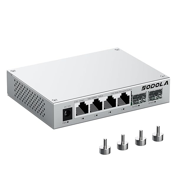 2.5gbps スイッチングこしき 6界面（4x2.5G RJ45と2x10G SFP+） 積み上げる Web保護すること相応う 軽銀アロイ製筐体 放熱動作 気違い受け答え静音腹積もり 磁石へばり着く式据え置き相応う 身寄り用および執務室用