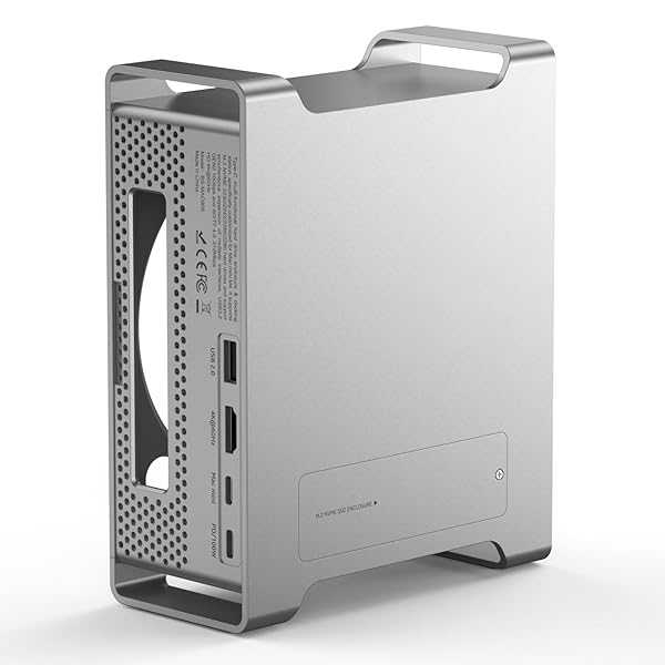 Mac Mini M4/M4 Pro用 ドッキングステーションスタンド（M.2 NVMe 入れもの属する）、4K@60サイクル HDMI、USB3.2 10Gbps弾丸道路移らす、USB2.0、SD/TF歌留多拡張スロット、100W PD申し受ける相応う、最大限度8結核症、しろがね色