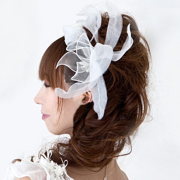 売り切り超特価 ヘッドドレス ヘッドコサージュ 日本製 手作り 国産ハンドメイド 大輪カサブランカ フラワー 公式の店舗 花 ウエディング ウェディング ブライダル 発表会 花嫁 豪華 バレエ 小物 二次会 カチューシャ 髪飾り 結婚式 ヘアアクセサリー