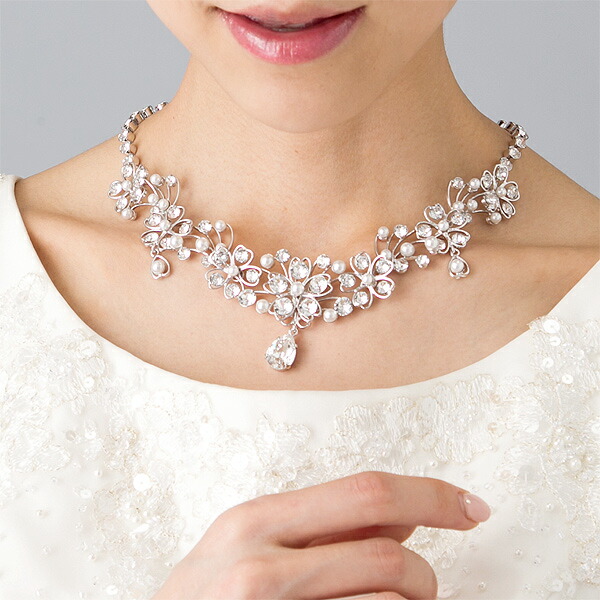 頚飾 日本製 スワロフスキークリスタル履行 桜のネックレス揃い スワロフスキー アンティーク ジュエリー技術者の手作り品位 Nolduanews Com