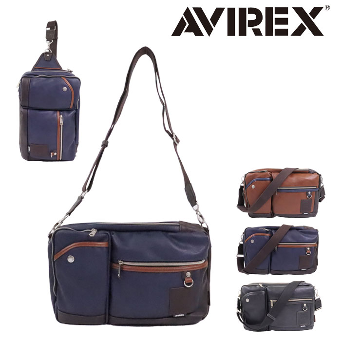 AVIREX ボディバッグ 斜めがけ 2WAY ショルダーバッグ メンズ かっこいい 斜めがけバッグ アビレックス ワンショルダーバッグ スチュアート AX5004 STUART B5 ブランド 男女兼用 通勤 通学