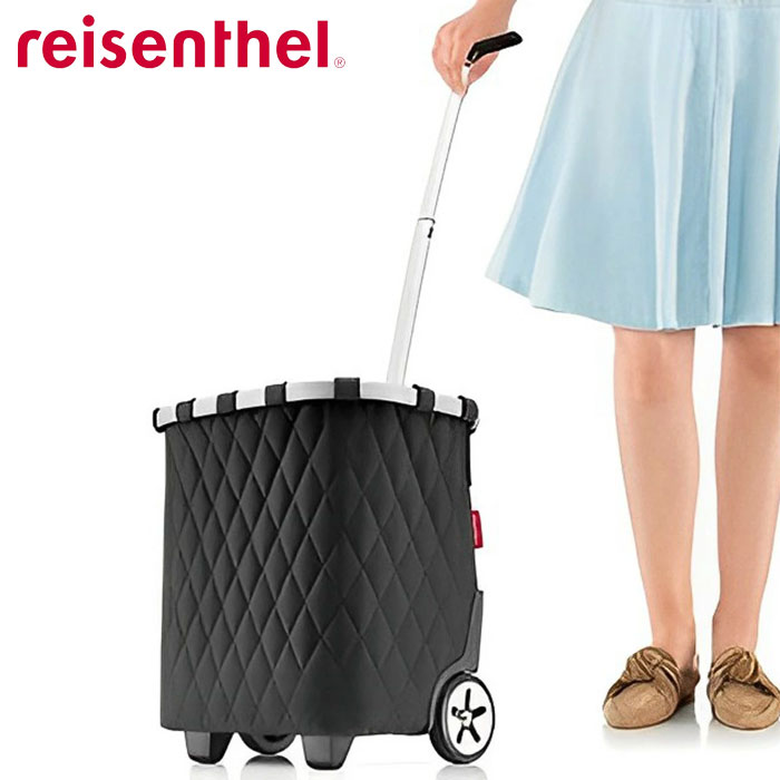 ショッピングカート キャリーカート 2輪 買い物カート 40L 大容量 ライゼンタール CARRYCRUISER BLACK RHOMBUS reisenthel ロンバス キャリークルーザー 頑丈 ブラック 黒 伸縮ハンドル ショルダーベルト アウトド|Wedge