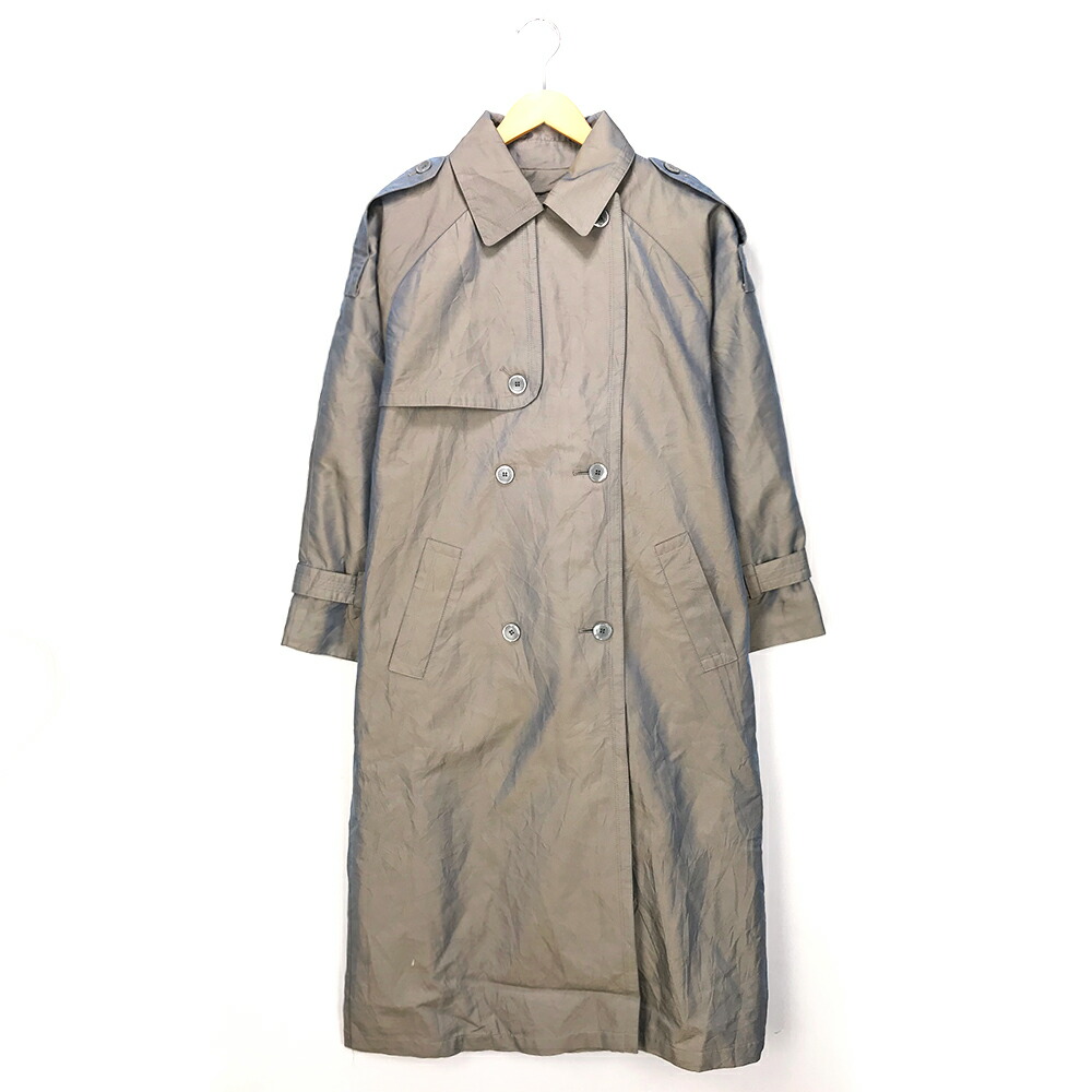 【週末値下】 90s LONDON FOG トレンチコート　グレーカーキ LONDON FOG TOWNE オリーブブラウン ライナー付き スムース