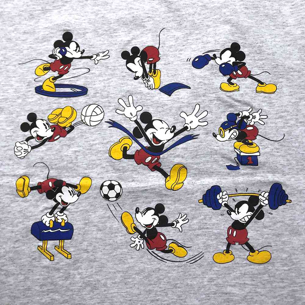 楽天市場 ミッキー キャラクターｔシャツ グレー Disney ディズニー Mickey 灰 ライトグレー 白 ホワイト 半袖 カットソー プリント スポーツ オリンピック ビッグサイズ ビッグシルエット 古着 中古 Wv05 0034 Wego Vintage Online Store