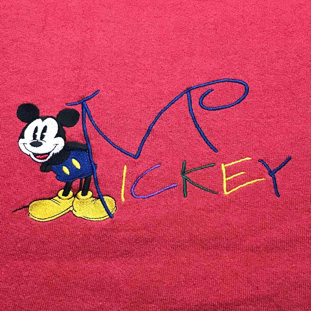 楽天市場 ミッキー キャラクタースウェット サイズ表記 Xl レッド Mickey Mouse 長袖 刺繍 キャラスウェ 赤 トレーナー ディズニー Disney 古着 中古 Wv05 1669 Wego Vintage Online Store