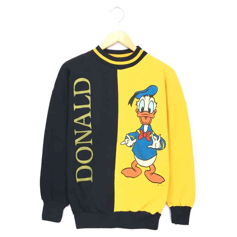 楽天市場 ドナルドダック キャラクタースウェット サイズ表記 Xl ブラック Donald 長袖 バックプリント 黒 黄 イエロー トレーナー ディズニー Disney 古着 中古 Wv05 1750 Wego Vintage Online Store