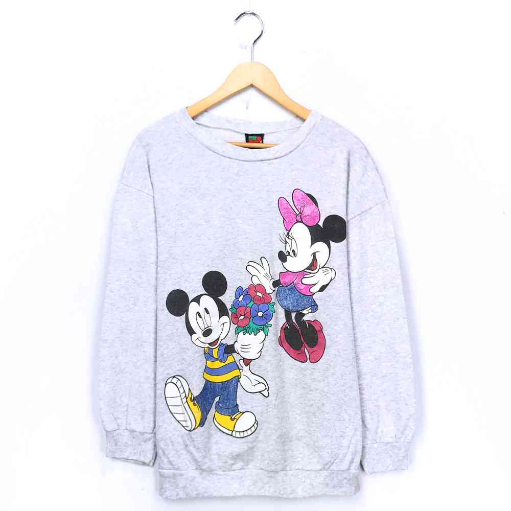 楽天市場 ミッキー キャラクタースウェット グレー Mickey ミニー Minnie 長袖 プリント 灰 トレーナー Disney ディズニー 古着 中古 Wv05 1765 Wego Vintage Online Store